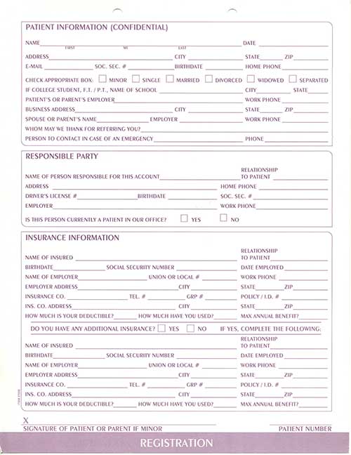 Dental Charting System, Clinical Charting Forms, Dental Forms - Medical