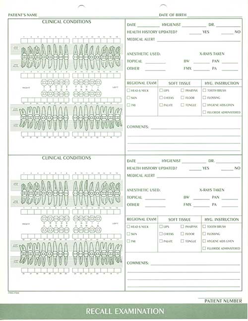 Dental Charting Forms