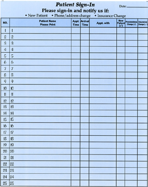 HIPAA Sign in with removable labels