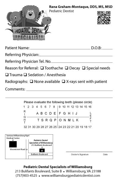 Referral pad samples by specialty: