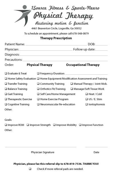 Sample Physiotherapy Assessment Form